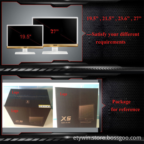 Dedicated card Graphics Card Type 23.6 inch assemble all in one pc/PIO computer with LED monitor